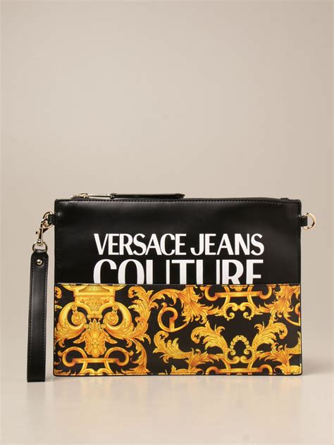 versace jeans contrast logo clutch bag|versace jeans handbags.